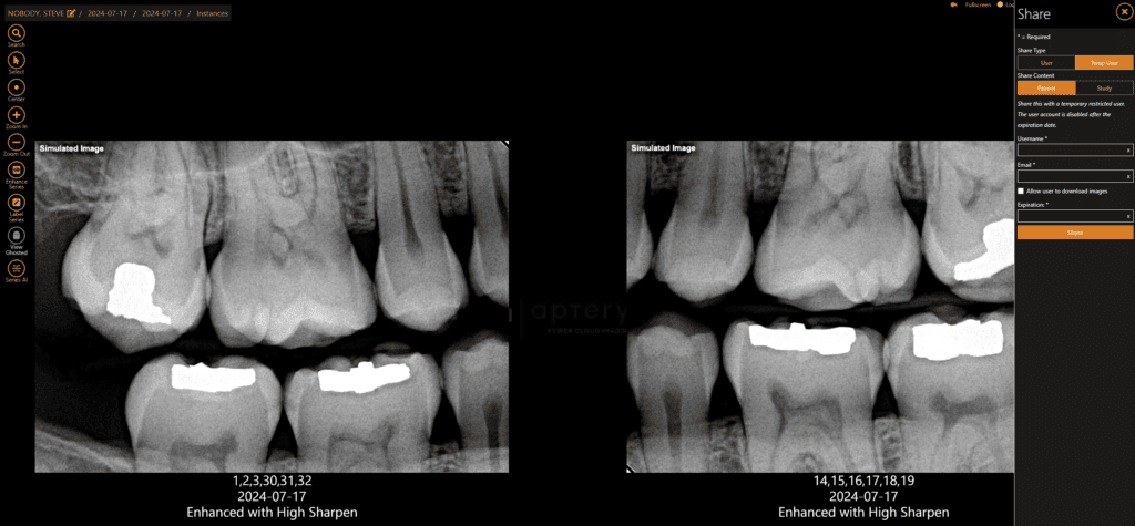 Secure dental imaging transfer and collaboration.