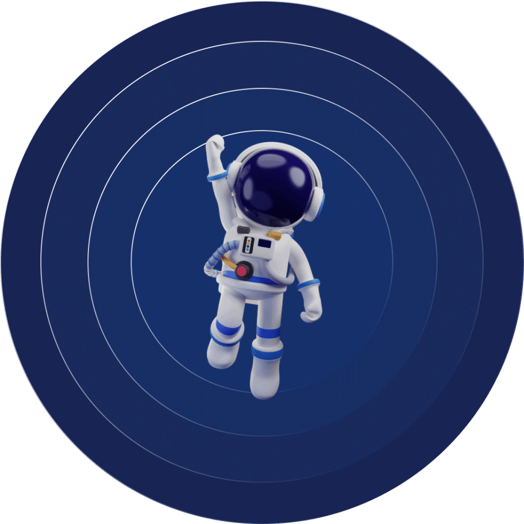 A waving astronaut